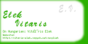 elek vitaris business card